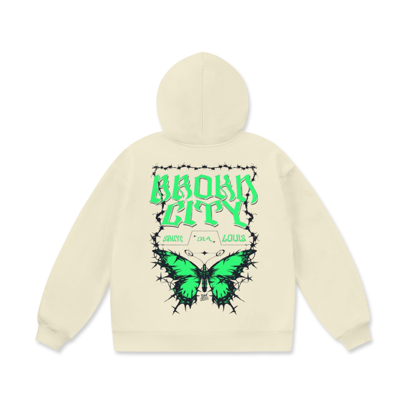 BROKNCITY "314 Butterfly" Oversized Heavyweight Hoodie