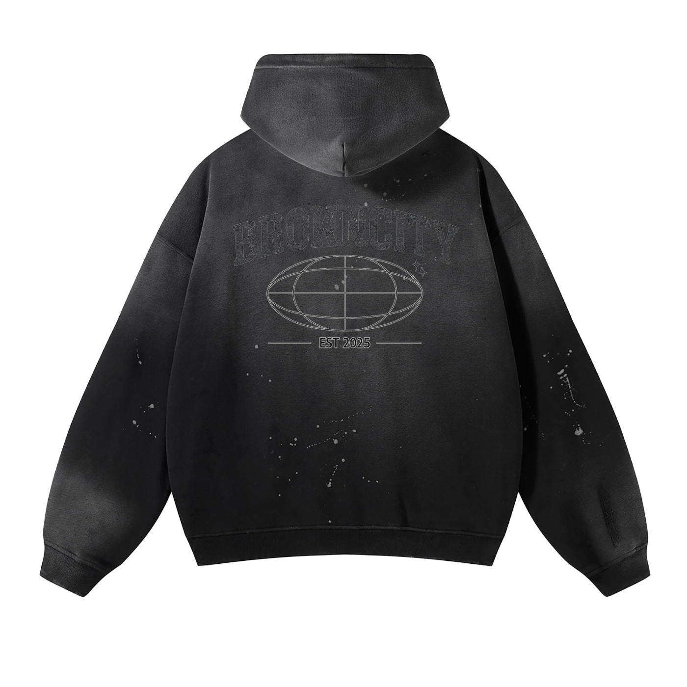 BROKNCITY Vintage Splatter Logo Hoodie