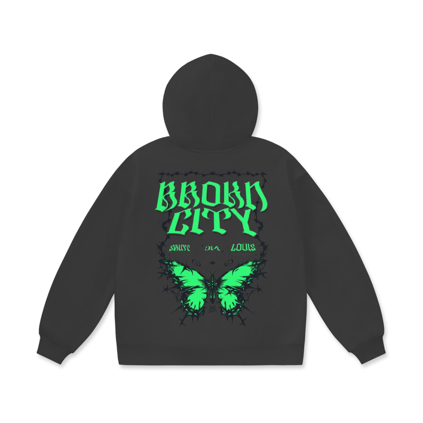 BROKNCITY "314 Butterfly" Oversized Heavyweight Hoodie