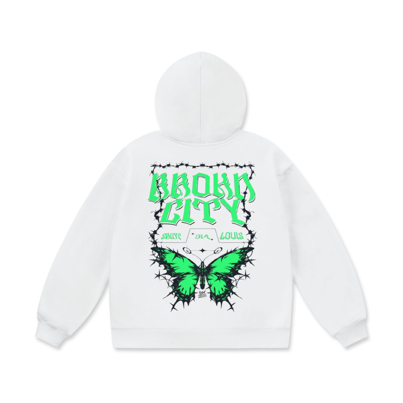 BROKNCITY "314 Butterfly" Oversized Heavyweight Hoodie