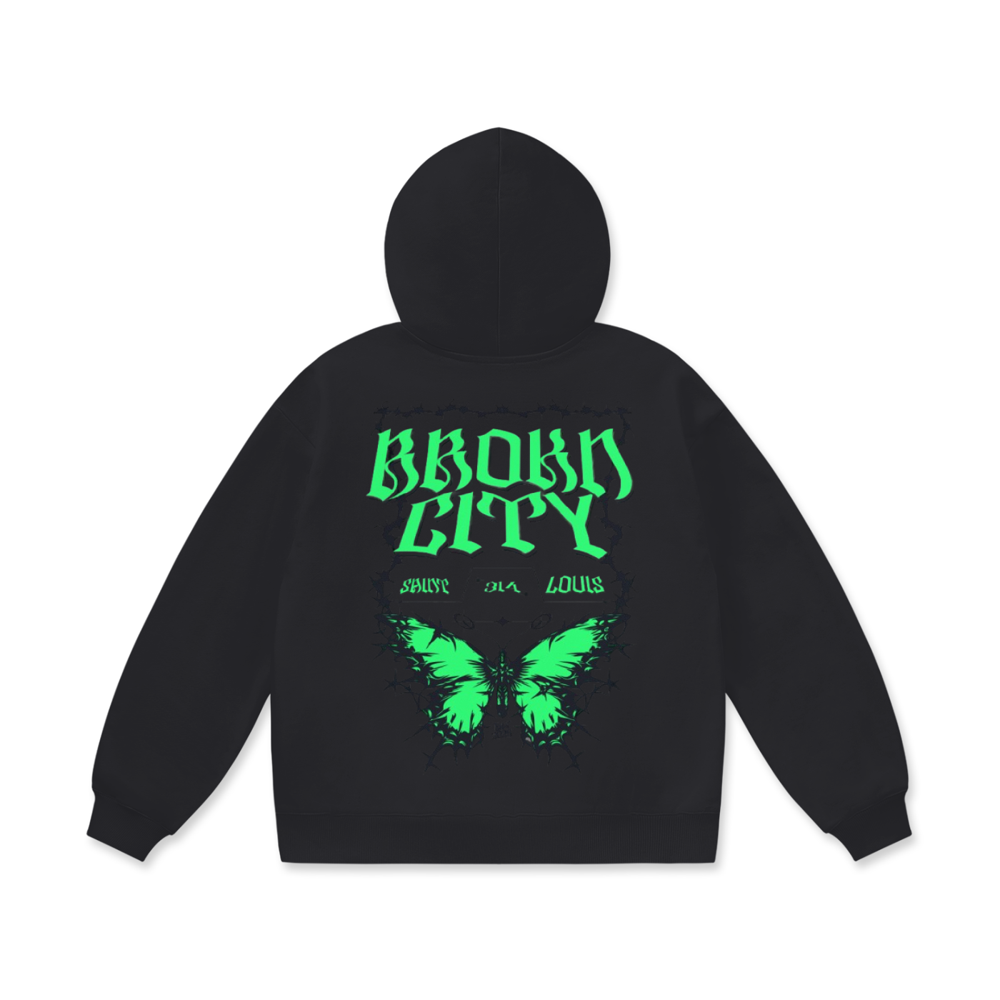 BROKNCITY "314 Butterfly" Oversized Heavyweight Hoodie