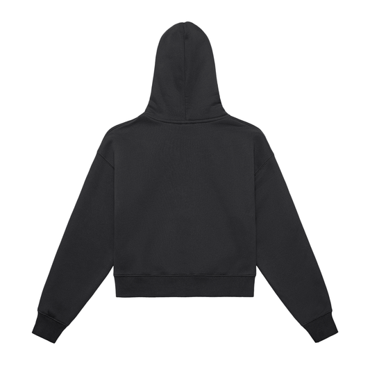 BROKNCITY Fleeced Zip-Up Cropped Hoodie