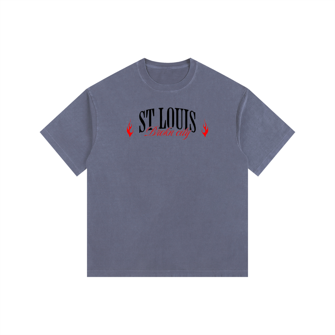 BROKNCITY " BC St Louis" Vintage Washed Oversized Tee