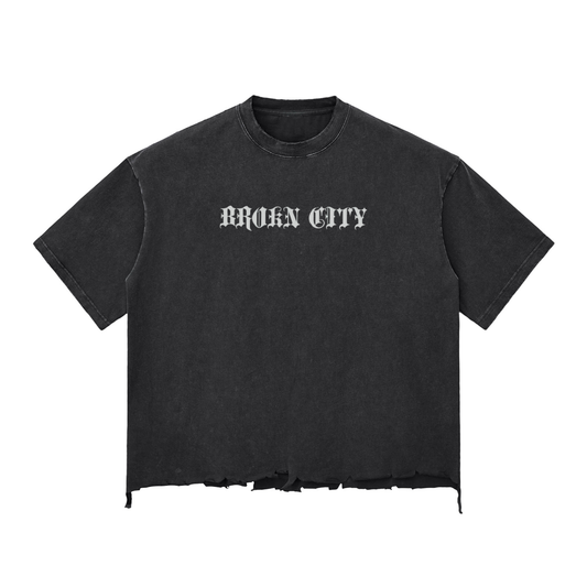 BROKNCITY "HUMBLE"  Raw-Hem Boxy Tee